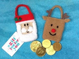 Santa and Reindeer Christmas Gift Bags