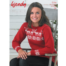 Reindeer and Stars Sweater in Wendy Merino DK - 5756