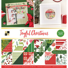DCWV Premium Stack 12 x 12 Joyful Christmas Cardstock 36 Sheets