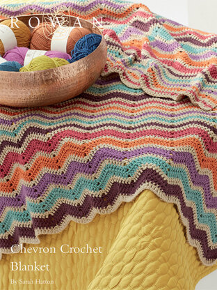 Chevron Crochet Blanket in Rowan Handknit Cotton