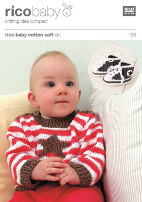 Striped Jumper and Embroidered Star and Bootees in Rico Baby Cotton Soft DK - 169