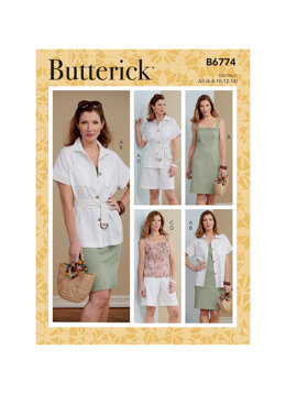 Butterick Misses; Jacket, Sash, Dress, Top and Shorts B6774 - Sewing Pattern