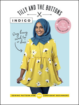 Tilly And The Buttons Indigo Smock Top and Dress Sewing Pattern 1027 - Paper Pattern, Size UK 6-24 / EUR 34-52