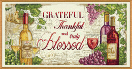 Design Works Grateful Wine Cross Stitch Kit - 10 x 10