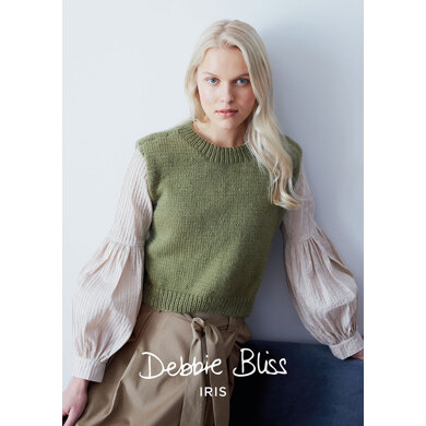 "Hazel Top" : Top Knitting Pattern for Women in Debbie Bliss Aran Yarn