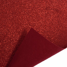 Trimits Glitter Felt Sheet - 23cm x30cm - Red