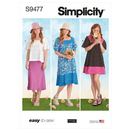 Simplicity Misses' Top and Dresses S9477 - Sewing Pattern, Size XXS-XS-S-M-L-XL-XXL