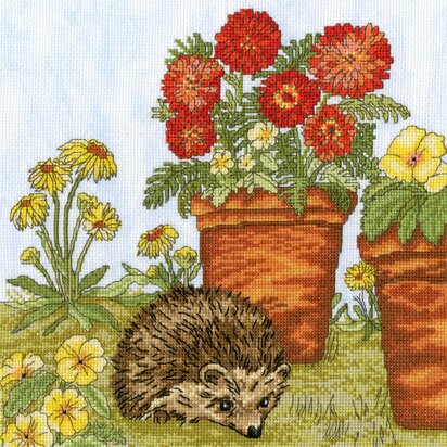 Bothy Threads Potted Garden by Fay Miladowska Cross Stitch Kit - 26 x 26cm
