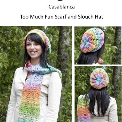 Too Much Fun Crocheted Scarf and Slouch Hat in Cascade Casablanca - W431