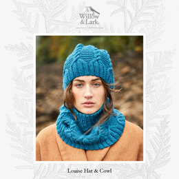 Louise Hat & Cowl -  Knitting Pattern For Women in Willow & Lark Heath Solids by Willow & Lark