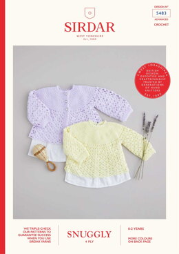 Crochet Top & Matinee Jacket in Snuggly 4 Ply in Sirdar Snuggly - 5483 - Downloadable PDF
