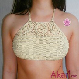 Pineapple square neck halter bikini top _ C20
