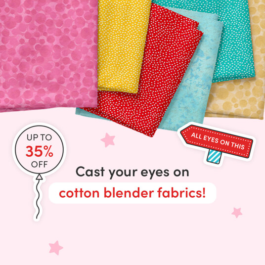 Up to 35 percent off cotton blender fabrics!