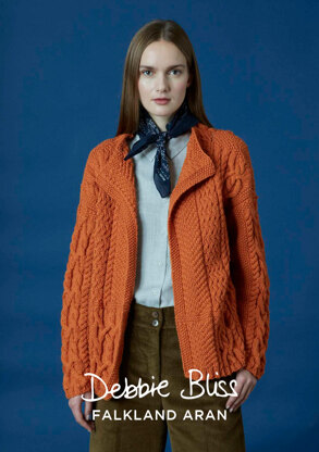 Elin Jacket - Knitting Pattern For Women in Debbie Bliss Falkland Aran