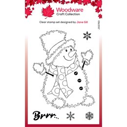 Woodware Clear Singles Festive Fuzzies - Snowman Stamp 4in x 6in