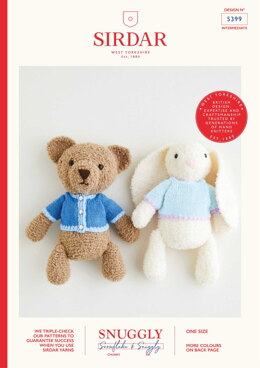 Teddy Bear and Bunny in Sirdar Snuggly Snowflake Chunky 50g & Snuggly DK - 5399 - Leaflet