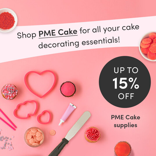 Up to 15 percent off selected PME Cake supplies!