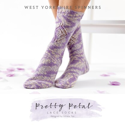 Pretty Petal Lace Socks in West Yorkshire Spinners Signature 4 Ply - DBP0035 - Downloadable PDF