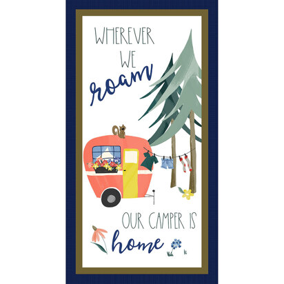 Michael Miller Fabrics Camping Life Panel - Home Is Where You Park It