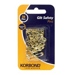 Korbond Gilt Safety Pins