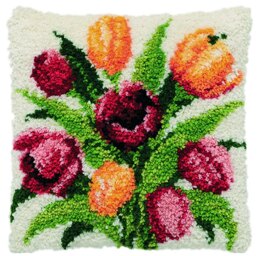 Kissen-Knüpfset „Tulpen“ von Pako – 40 x 40 cm