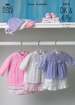 Matinee Coat and King Cole Big Value Baby DK & 4 Ply - 2979