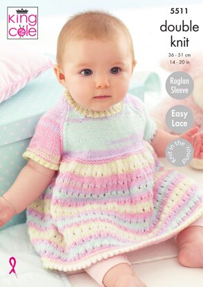 Dress, Matinee Coat and Blanket in King Cole Beaches DK - 5511 - Downloadable PDF