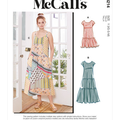 McCall's Misses' Dresses & Mask M8214 - Sewing Pattern