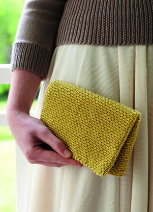 "Beaded Clutch" - Clutch Knitting Pattern For Women in Debbie Bliss Baby Cashmerino - CF12