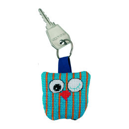 Permin Owl Keyring Cross Stitch Kit - 5 x 5 cm - 11-6111