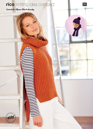 Textured Vest, Scarf and Hat in Rico Essentials Alpaca Blend Chunky - 486 - Downloadable PDF