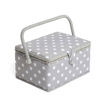 Hobbygift Grey Spot Medium Sewing Box 