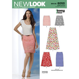 New Look Misses' Skirts 6053 - Paper Pattern, Size A (8-10-12-14-16-18)
