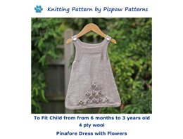 Pinafore Dress with Flowers (no 126) Knitting Pattern