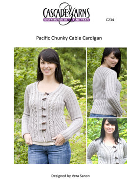 Cabled Cardigan in Cascade Pacific Chunky - C234