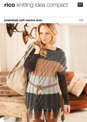 Fringed Sweater in Rico Essentials Soft Merino Aran - 186