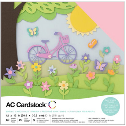 American Crafts Variety Cardstock Pack 12"X12" 60/Pkg - Spring