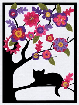 Design Works Katze im Baum Silhouette Nadelfilzen-Set - 23cm x 30cm