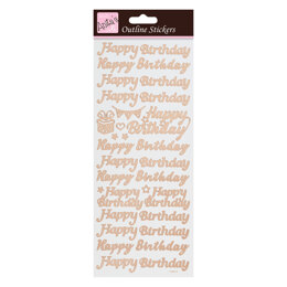 Anitas Outline Stickers - Happy Birthday