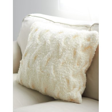 Shadow Cables Pillow in Bernat Soft Boucle