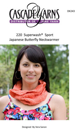 Japanese Butterfly Neckwarmer in Cascade 220 Superwash Sport - DK243