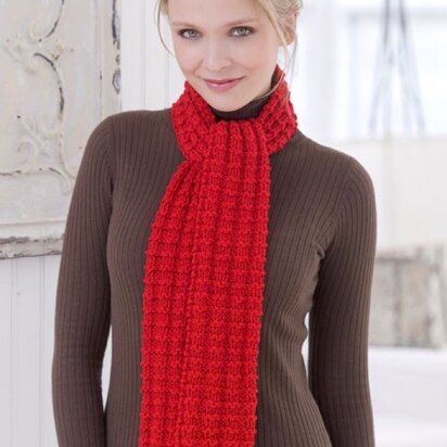 Heartwarming Knit Scarf in Red Heart Super Saver Economy Solids - LW2442