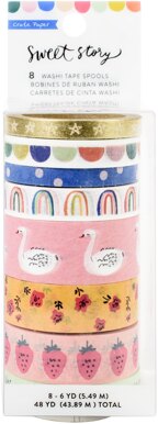 American Crafts Maggie Holmes Sweet Story Washi Tape 8/Pkg - 6 Yards Each