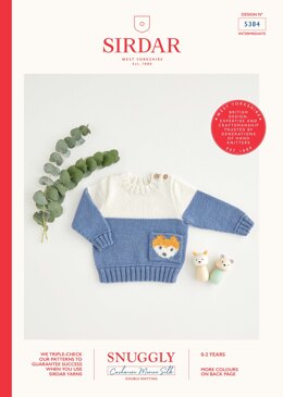 Baby Jumper in Sirdar Snuggly Cashmere Merino Silk DK - 5384 - Leaflet