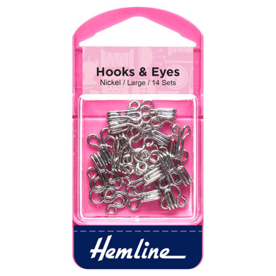 Hemline Hooks and Eyes: Nickel: Size 3
