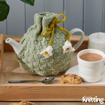 Basket Stitch and Snowdrops Tea Cosy