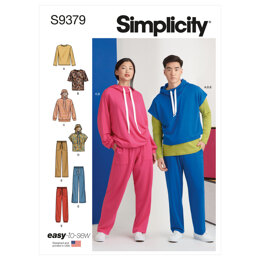 Simplicity Unisex Oversized Knit Hoodies, Pants and Tees S9379 - Sewing Pattern