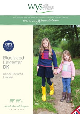 Kids Textured Jumpers in West Yorkshire Spinners Bluefaced Leicester Solids DK
