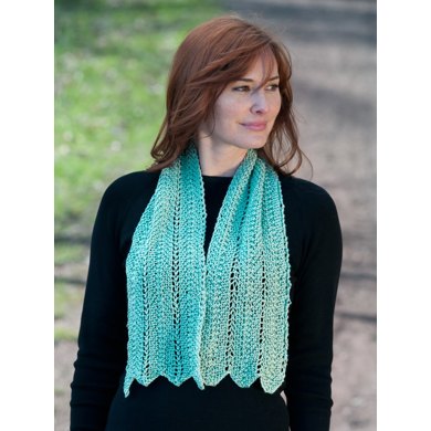 Chevron and Feather Scarf in Cascade Yarns Sunseeker  - DK305 - Downloadable PDF