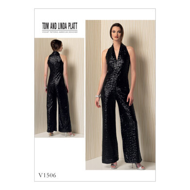 Vogue Misses' Sleeveless Wide-Leg Jumpsuit V1506 - Sewing Pattern
